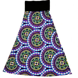 MSK Maxi Skirt Stretch Pull On Boho Artsy sz S